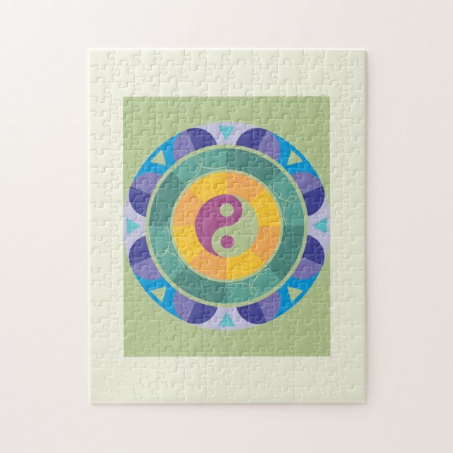 Puzzle Motif Yin Yang Coloré (Vertical)