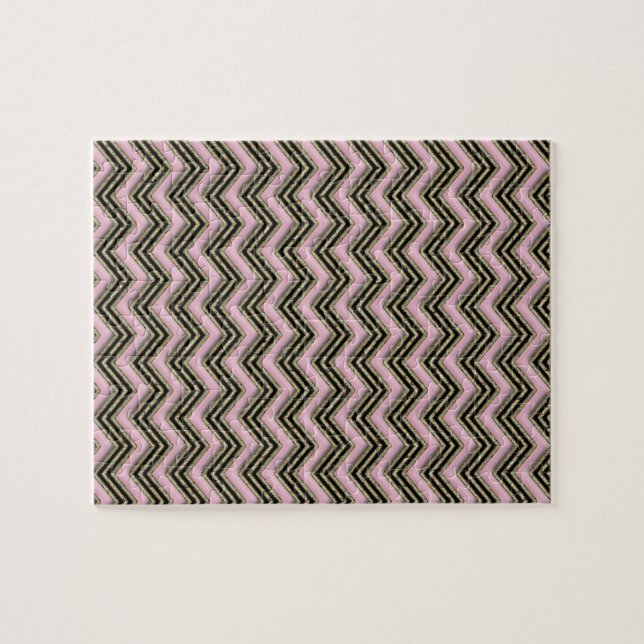 Puzzle Motif Zigzag noir et rose (Horizontal)