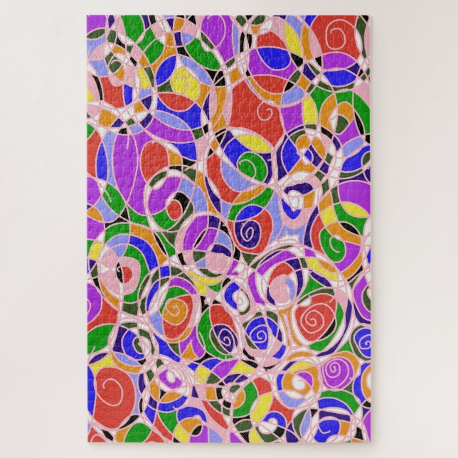 Puzzle Motifs abstraits tourbillonnants pastel (Vertical)