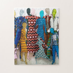 Puzzle Motifs dansant pieds nus