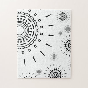 Puzzle Motifs d'éclats noirs sur fond blanc