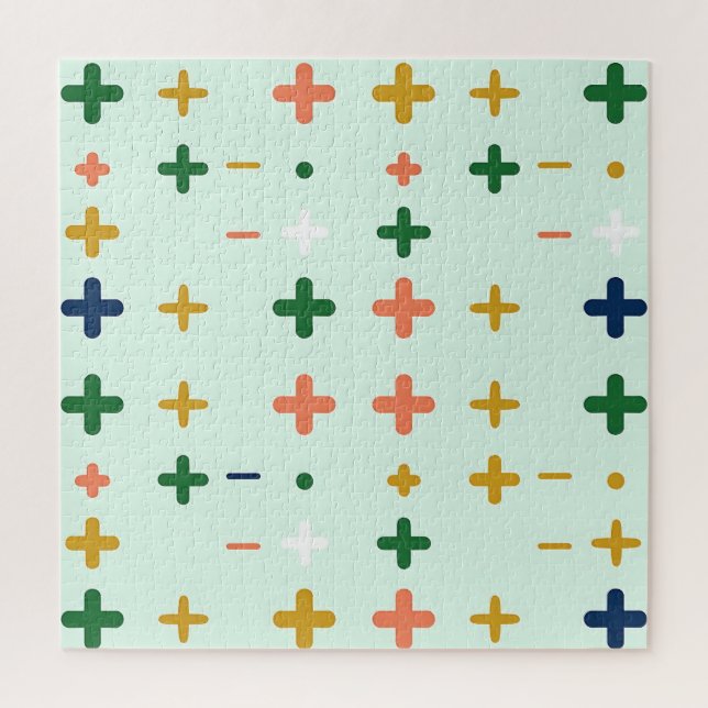 Puzzle Motifs Géométriques Rétro avec des Signes Plus Lud (Vertical)