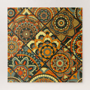 Puzzle Motifs islamiques vintages, sans couture décorativ