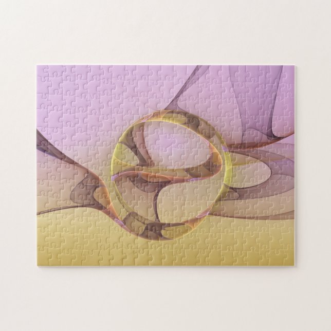 Puzzle Motions Abstraites Art moderne rose or fractal (Horizontal)