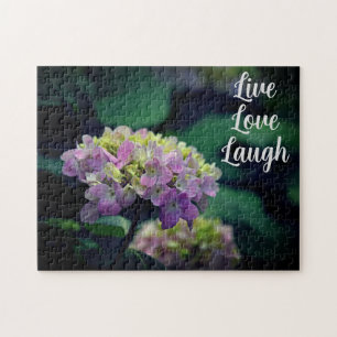 Puzzle Motivation des fleurs d'Hydrangée rose et blanc
