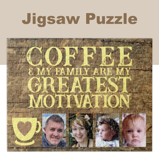 Puzzle Motivation du café 4 photo brun jaune (Créateur téléchargé)