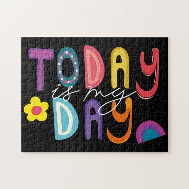 Puzzle Motivation Moderne Aujourd'Hui Est Mon Jour (Horizontal)