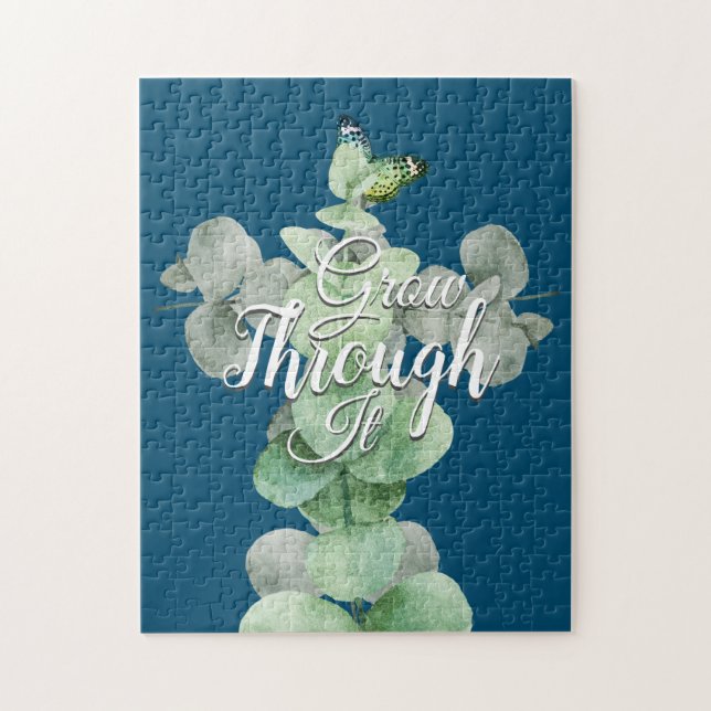 Puzzle Motivation Words Aquarelle Eucalyptus Papillon (Vertical)