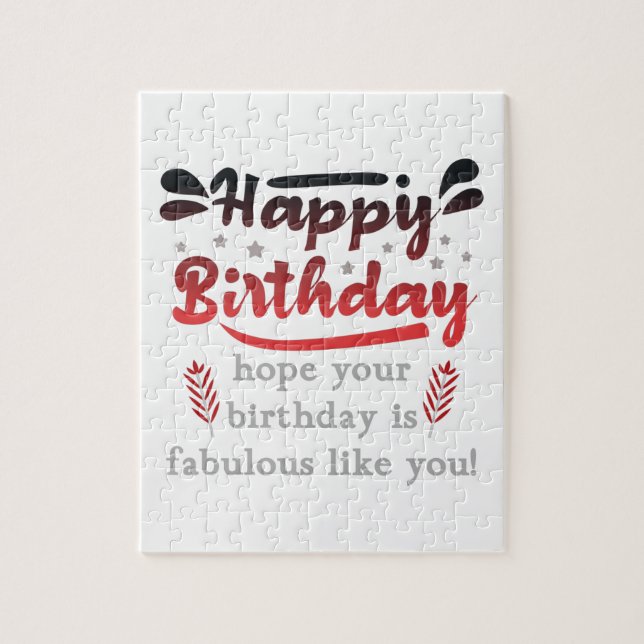 Puzzle Motivational Joyeux voeux d'anniversaire. (Vertical)