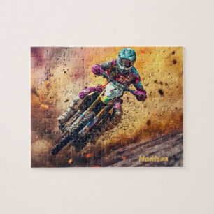 Puzzle Motocross de nom personnalisé