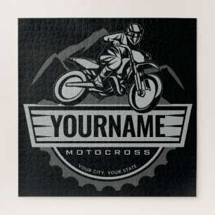 Puzzle Motocross personnalisée Rider Dirt Bike Hill Racin
