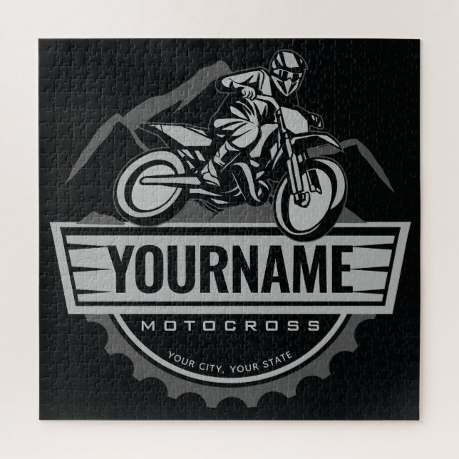 Puzzle Motocross personnalisée Rider Dirt Bike Hill Racin (Vertical)