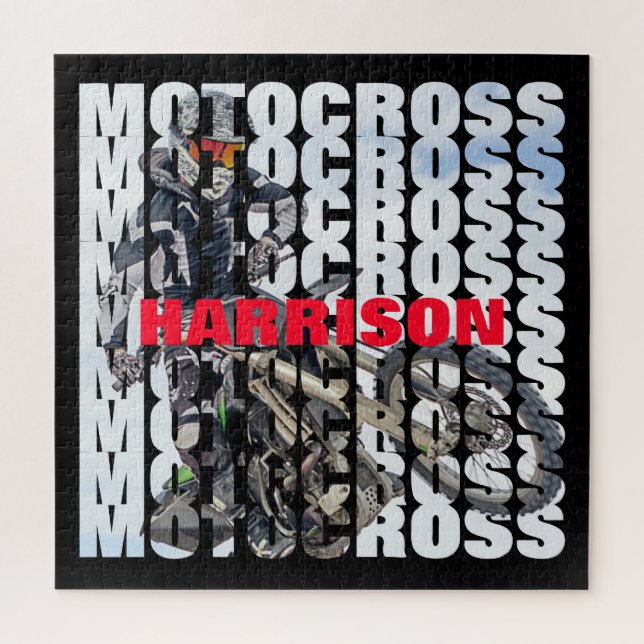Puzzle Motocross Sports Dirt Biker Personalized (Vertical)