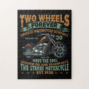 Puzzle Motorcycle Two Wheels Forever Vintage