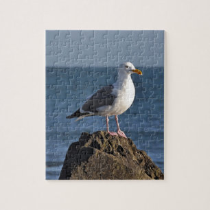 Puzzle Mouette et océan blancs