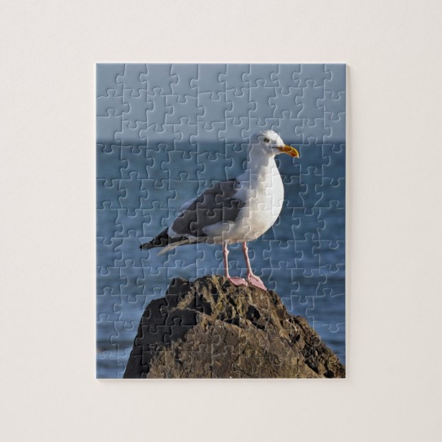 Puzzle Mouette et océan blancs (Vertical)