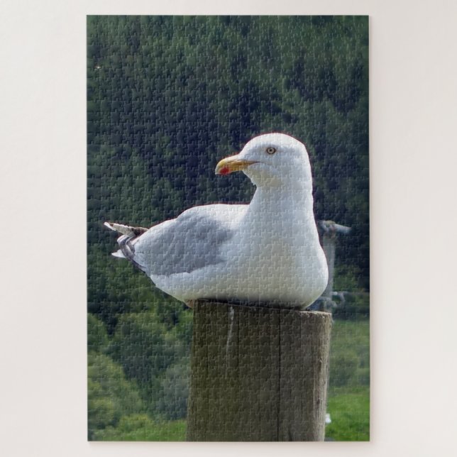 Puzzle Mouette Juchée sur un Poteau de Clôture Oiseau de  (Vertical)