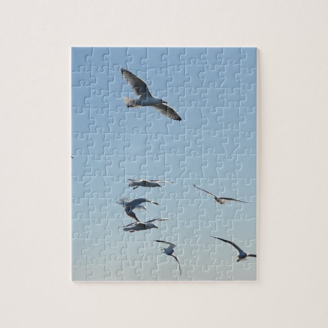 Puzzle Mouettes Élégantes Planant Au-Dessus Des Vagues De (Vertical)