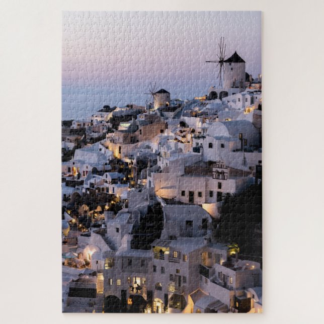 Puzzle Moulin à vent Grèce Santorini Maisons d'été Mer (Vertical)