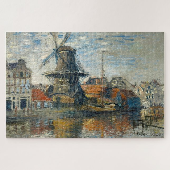 Puzzle Moulin de vent à Amsterdam Claude Monet (Horizontal)