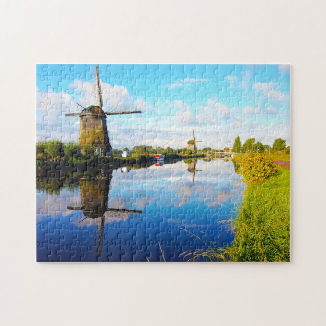Puzzle Moulins à vent d'Amsterdam Hollande. (Horizontal)