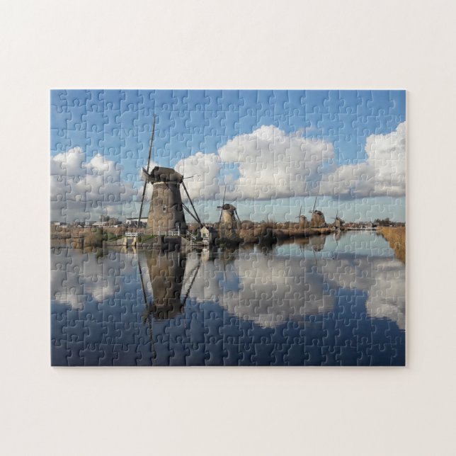 Puzzle Moulins à vent de Kinderdijk Pays-Bas Hollande Lam (Horizontal)