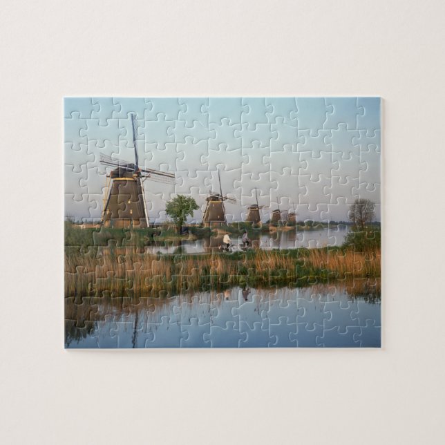 Puzzle Moulins à vent, Kinderdijk, Pays-Bas (Horizontal)