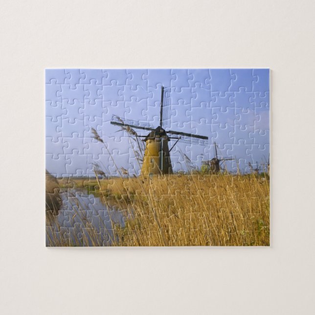 Puzzle Moulins à vent le long du canal à Kinderdijk, 2 (Horizontal)