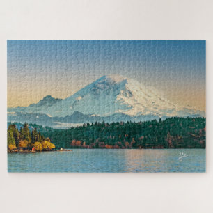 Puzzle Mount Rainier & Lake Washington Sunset Fine Art