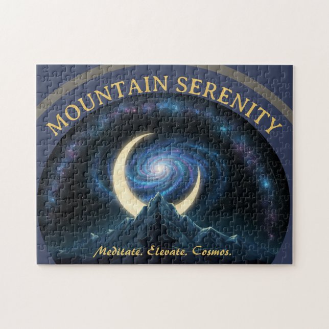 Puzzle Mountain Serenity Cosmic Meditation, Crescent Moon (Horizontal)