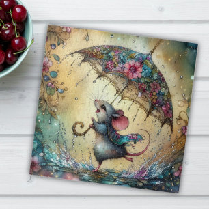 Puzzle Mouse mignonne Whimsical Spring Rain Puddles