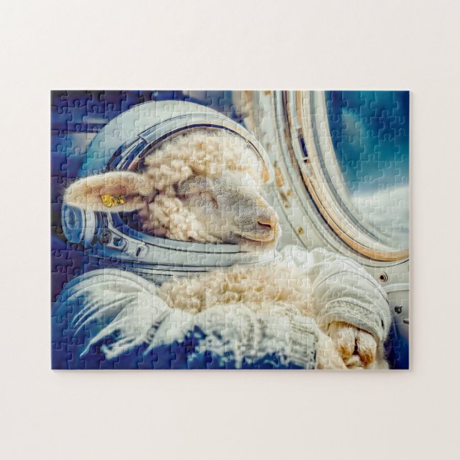 Puzzle Mouton en combinaison d'astronaute flottant dans l (Horizontal)