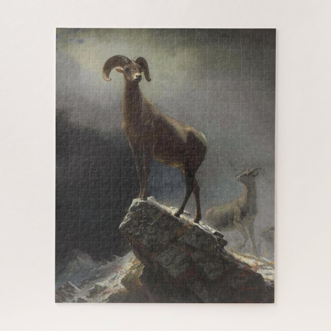 Puzzle Moutons des Rocheuses par Albert Bierstadt Découpa (Vertical)