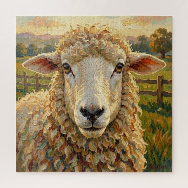 Puzzle Moutons mignons dans un ranch  | Animaux de ferme (Vertical)
