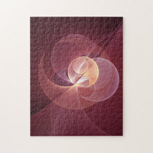 Puzzle Mouvement Vin Moderne Abstrait Rouge Rose Fractal