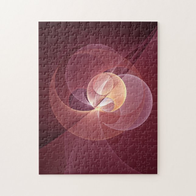 Puzzle Mouvement Vin Moderne Abstrait Rouge Rose Fractal  (Vertical)