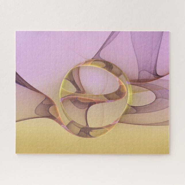 Puzzle Mouvements Abstraits Art Fractal Moderne Rose Doré (Horizontal)
