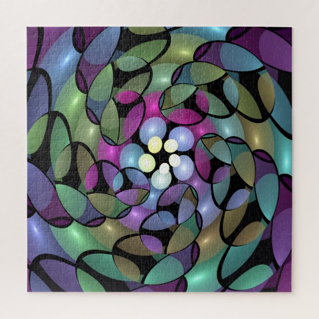 Puzzle Mouvements colorés Art Abstrait Frappe Fractal (Vertical)