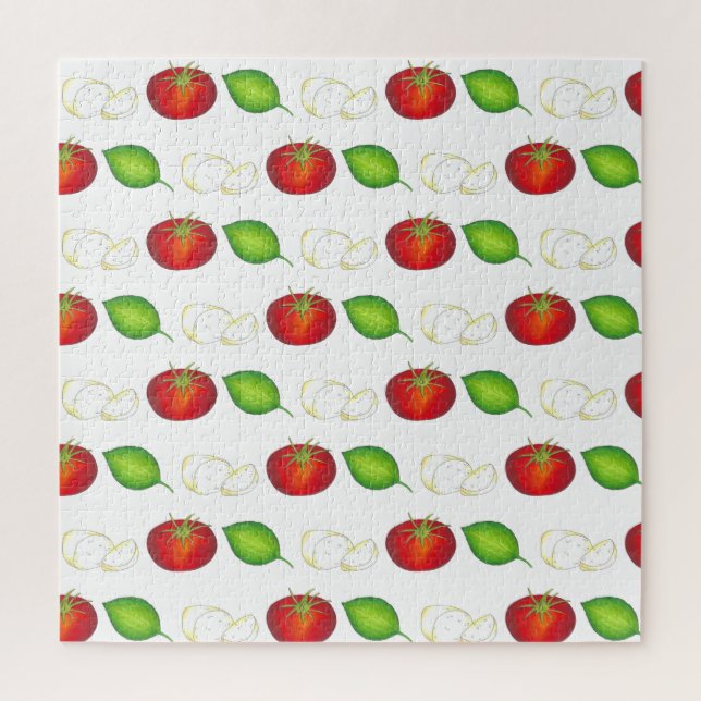 Puzzle Mozzarella Tomato Basil Italien Ingrédients alimen (Vertical)