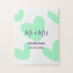 Puzzle Mr & Mme ajout nom de famille date année cadeau de