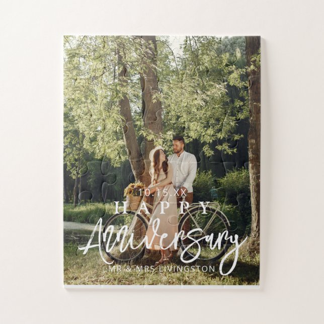 Puzzle Mr & Mrs Happy Mariage Anniversaire Photo personna (Vertical)