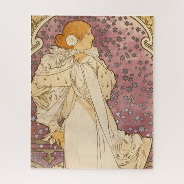 Puzzle Mucha Art nouveau femme beauté (Vertical)