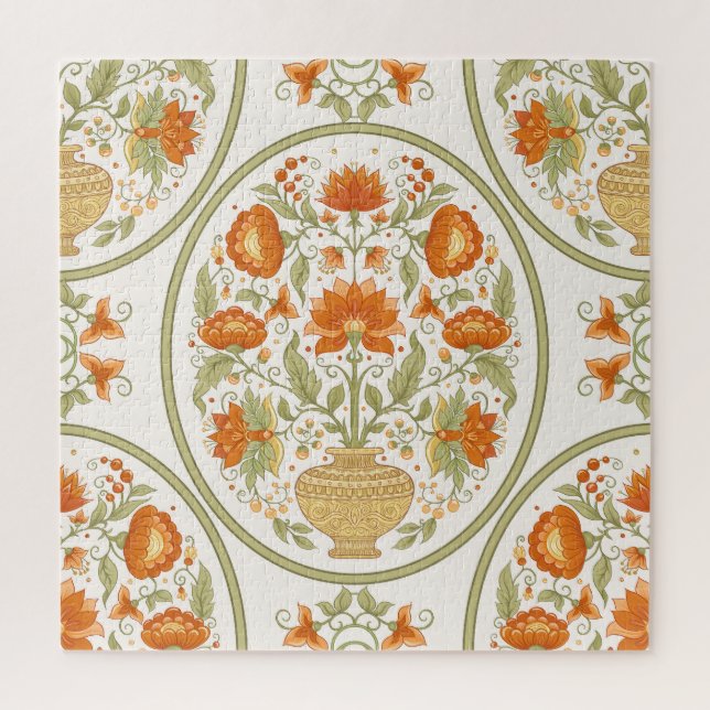 Puzzle Mughal Motif Imaginaire Fleurs Motif (Vertical)