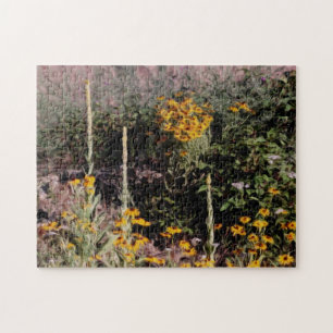 Puzzle Mulleins Black Eyed Susan Flower Art