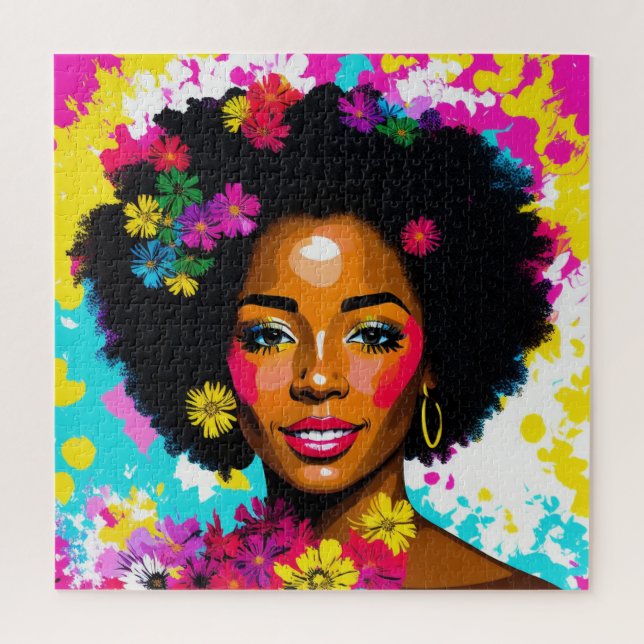 Puzzle Multicolore Black Woman Pop Art (Vertical)