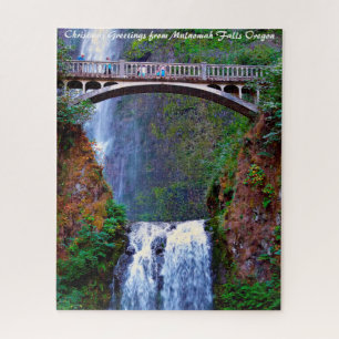 Puzzle Multnomah Falls Oregon. voeux de Noël