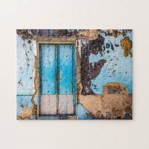 Puzzle Mur bleu et porte