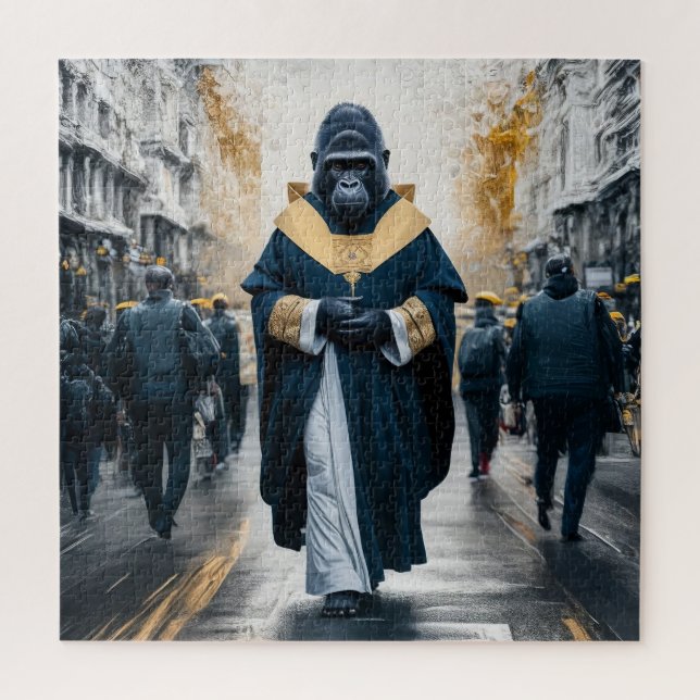Puzzle Mur d'art conceptuel : Gorilla dans Robes monastiq (Vertical)