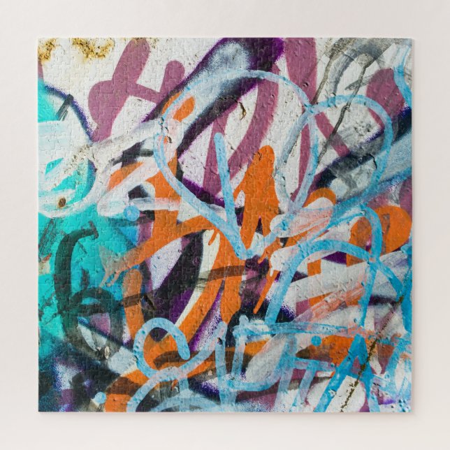 Puzzle Mur de béton patiné, texture grungy. (Vertical)