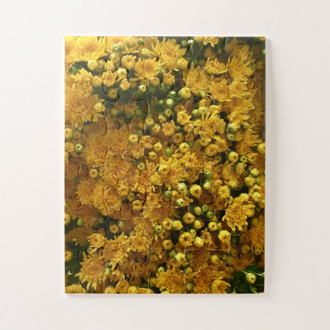 Puzzle Mur de Fleur Dorée | Chrysanthème Jaune (Vertical)